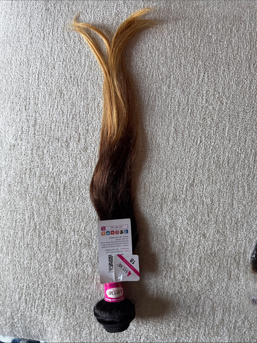 Ombre 100% human hair extension for weaving- Dark Brown to Honey Blonde